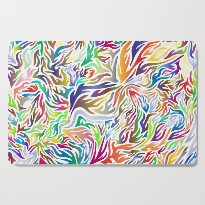 Abstract multi colour flames. Cutting Board