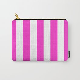 Razzle dazzle rose - solid color - white vertical lines pattern Carry-All Pouch | Abstract, Whitelines, Color, White, Lines, Painting, Whitestripes, Stripes, Makeitcolorful, Solidcolor 