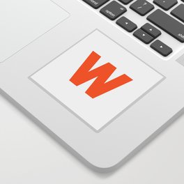 letter W (Orange & White) Sticker