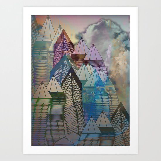 Triangular Endings on the Top Above the Clouds / Urban 04-11-16 Art Print