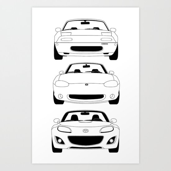 MX-5/Miata Generations Art Print