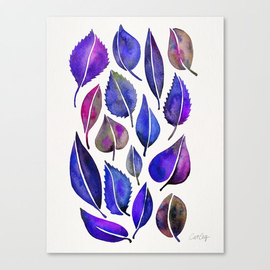 Indigo Leaves Canvas Print