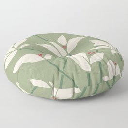 Vintage Tokoyo Flower In Green And White Floor Pillow