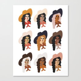 Multi Culture Cowgirl Canvas Print