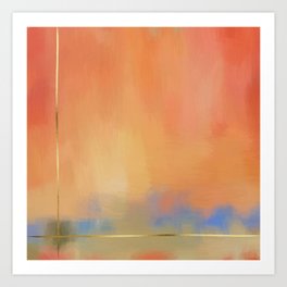 Abstract Landscape With Golden Lines Painting Art Print