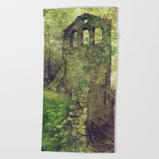 Ruins in the forest Beach Towel