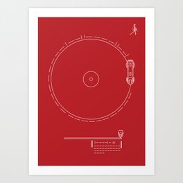 Voyager Golden Record Fig. 1 (Red) Art Print | Graphic Design, Black and White, Illustration, Space 