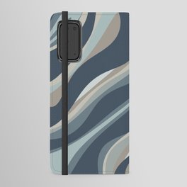 Trippy Dream Modern Retro Abstract Pattern in Neutral Blue Gray Tones Android Wallet Case