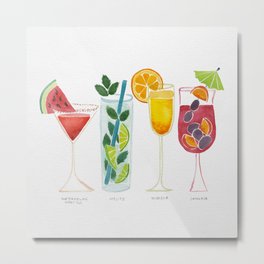 Summer Cocktail Trio Metal Print