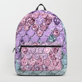 Mermaid Scales with Unicorn Girls Glitter #1 (Faux Glitter) #shiny #pastel #decor #art #society6 Backpack