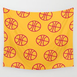 Basketball in orange graphic design Wall Tapestry