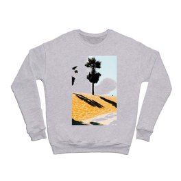 palm tree and summer sandy beach at Oxnard Beach, California, USA Crewneck Sweatshirt