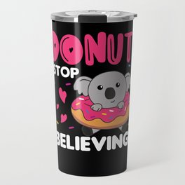Cute Koala Funny Animals In Donut Pink Travel Mug