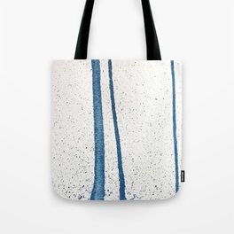 Parallel Universe [vertical]: a pretty, minimal, abstract piece in lines of vibrant blue and white Tote Bag