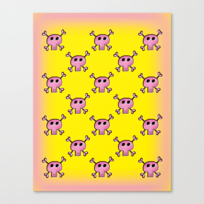 Pink Lemonade Punk Skulls Canvas Print