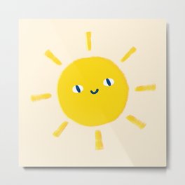Cute Happy Sun Metal Print