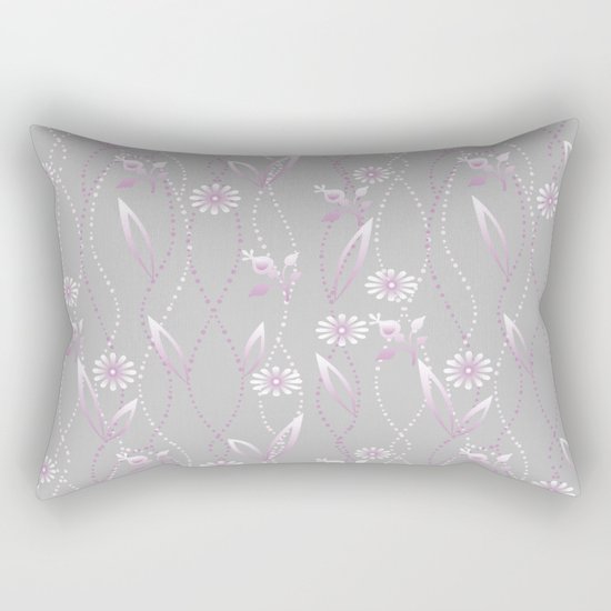 Gray lilac floral pattern . Rectangular Pillow