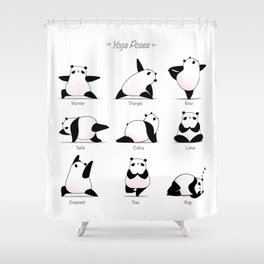 Yoga Panda II Shower Curtain