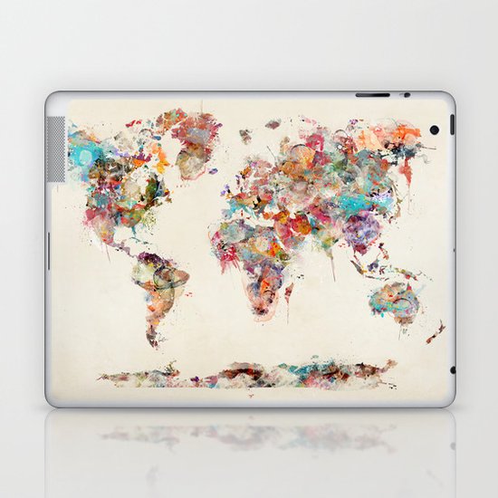 world map watercolor deux Laptop & iPad Skin