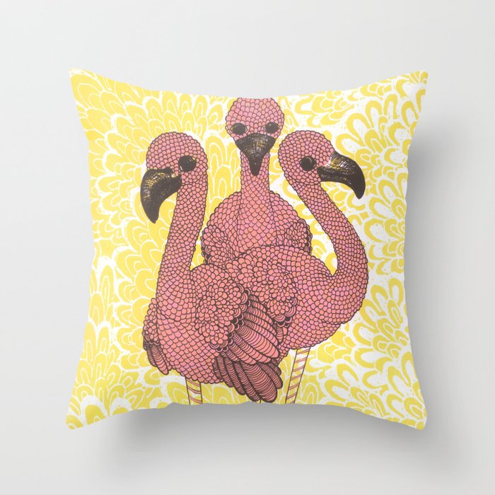 Flamingos  Throw Pillow