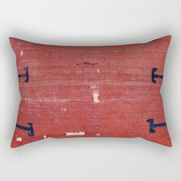 Yüncü  Antique Balikesir Turkish Pile Rug Print Rectangular Pillow