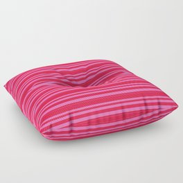 [ Thumbnail: Crimson and Hot Pink Colored Lines/Stripes Pattern Floor Pillow ]