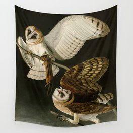 Barn Owl - Vintage Bird Illustration Wall Tapestry