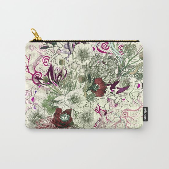 Zentangle Floral mix II Carry-All Pouch