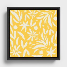 Texture Forms-Yellow and creme Framed Canvas