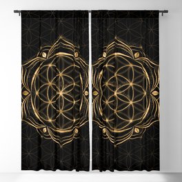 Seed of life in Lotus - Sacred Geometry Blackout Curtain