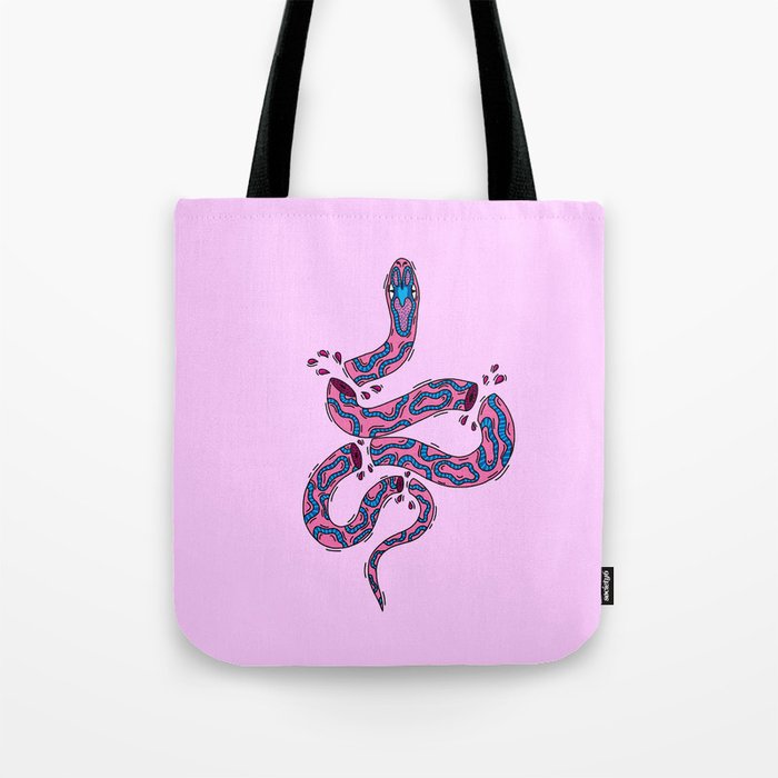 Choped Up Pink Snake  Tote Bag