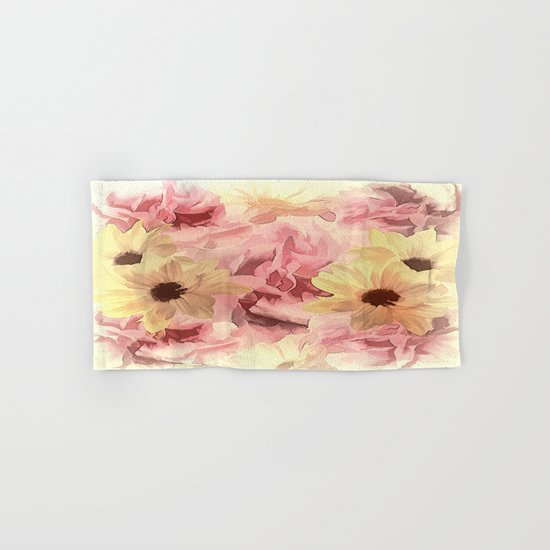 Soft Hazy Day Spring Floral Bouquet Hand & Bath Towel