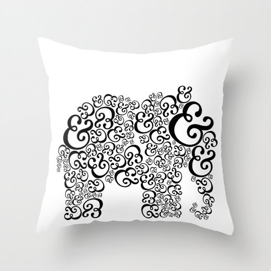Ampersand Elephant Throw Pillow