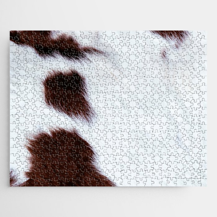 White Cowhide with Brown Spots Jigsaw Puzzle