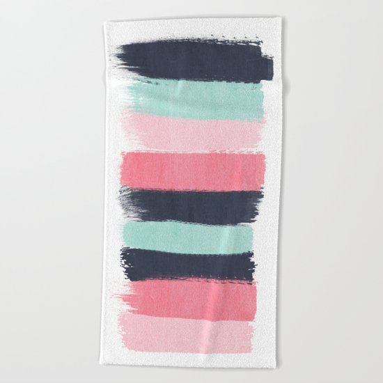 Cecily - abstract paint brush strokes paintbrush brushstrokes boho chic trendy modern minimal Beach Towel