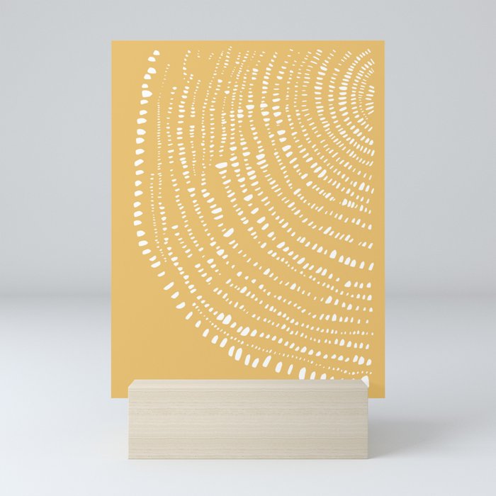 Tree Rings No 1 Line Art in Yellow Mini Art Print