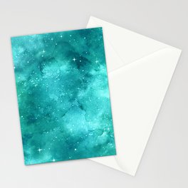 Teal Galaxy Painting Stationery Card
