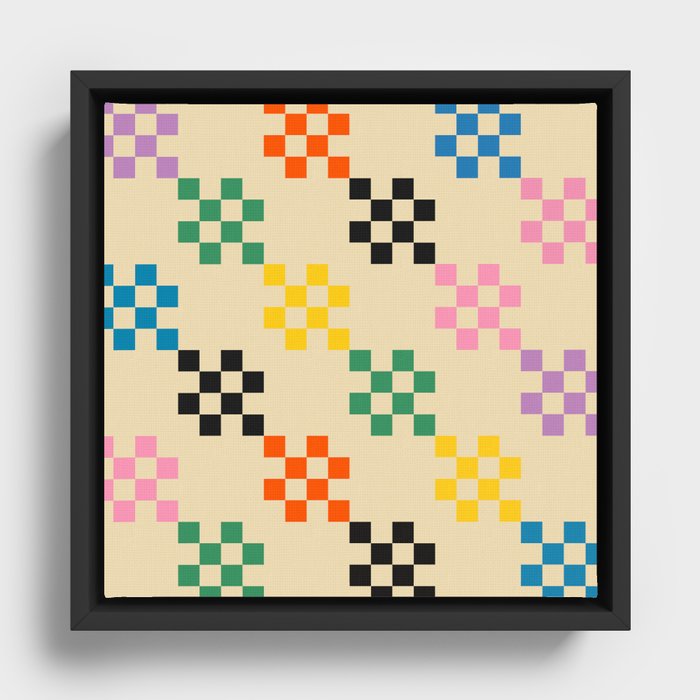 Minimal Checkerboard Framed Canvas