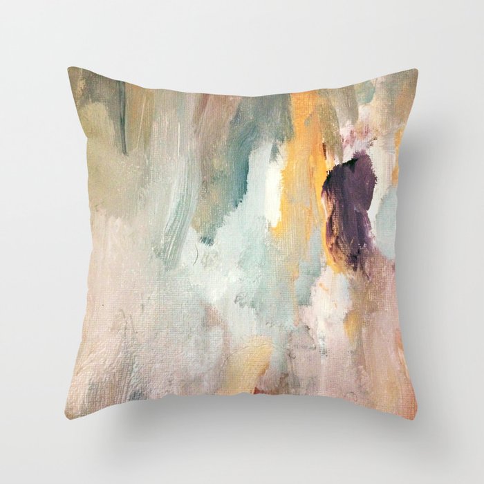 Gentle Beauty - an elegant acrylic piece in deep purple, red, gold, and white Throw Pillow