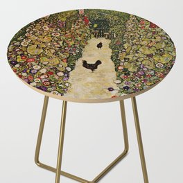 Gustav Klimt Garden Path with Hens Side Table