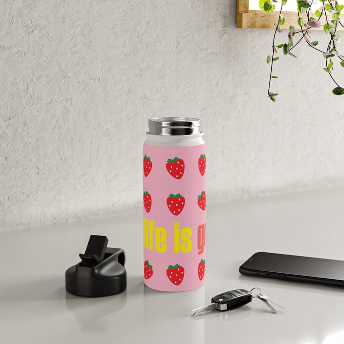 LIFE IS GOOD - STRAWBERRIES ON PARADE Water Bottle