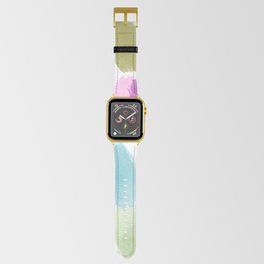 Watercolor brush texture pattern in white Apple Watch Band