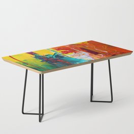 Mid Century Colorful Abstract Coffee Table