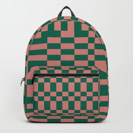 Checkerboard Pattern - Green Pink Backpack