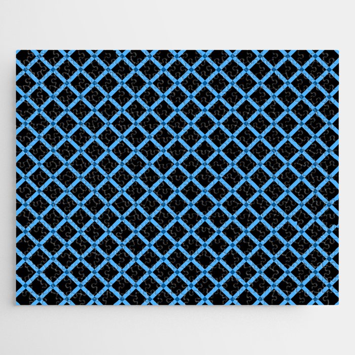 Blue Gingham - 11 Jigsaw Puzzle