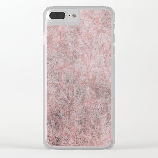 Dirty princess - Elegant Damask pattern with grunge effect Clear iPhone Case