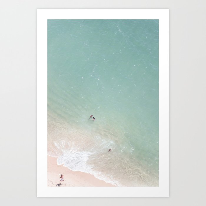 Summer Fun - Aerial Beach Football and Ocean photography by Ingrid Beddoes Art Print