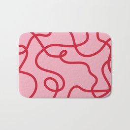 Abstract Lines pink and red Bath Mat
