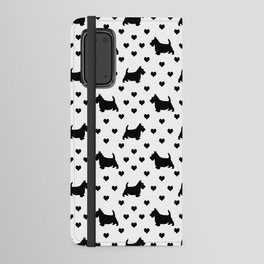 Cute Black Scottish Terriers (Scottie Dogs) & Hearts on White Background Android Wallet Case