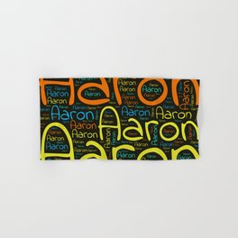 Aaron Hand & Bath Towel | Hand Lettering Son, Birthday Popular, Horizontal America, Special Dad Daddy, Man Baby Boy, Buddy Soft Present, Colors First Name, Husband Merch Text, Wordcloud Positive, Colorful Boyfriend 